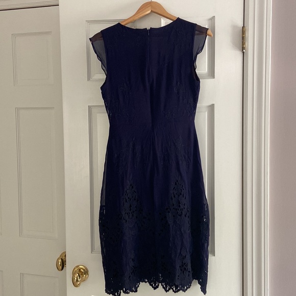 Elie Tahari Royal Purple Lace Sheer Dress - Picture 2 of 11